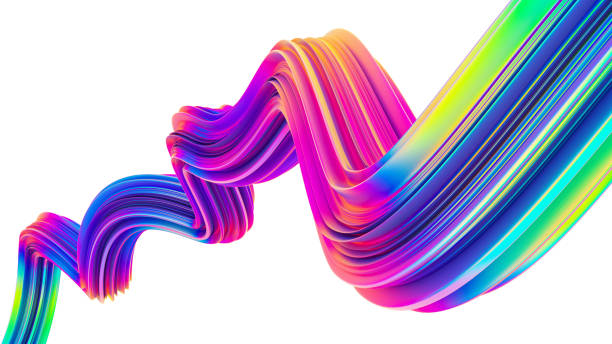 istock Neon holographic liquid wave shape for trendy Christmas design backgrounds and posters 1031469320