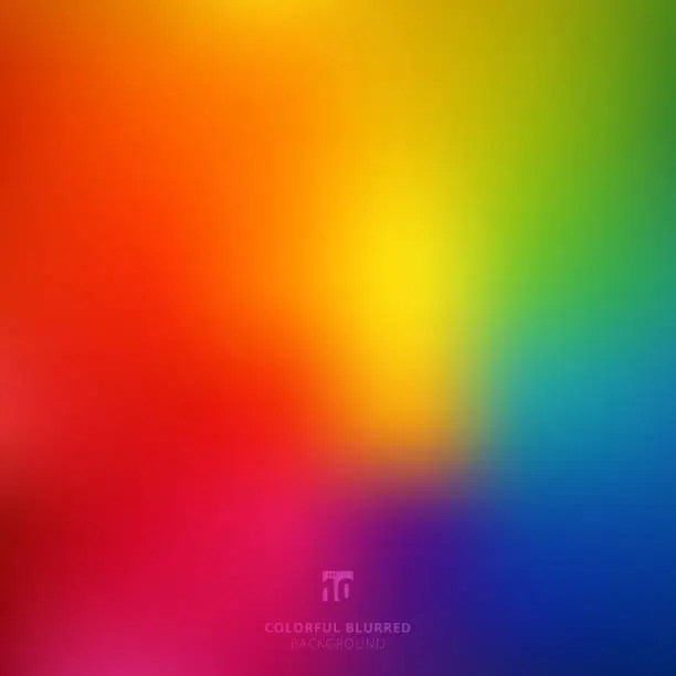 Vector illustration of Abstract smooth blurred colorful bright rainbow color gradient mesh background