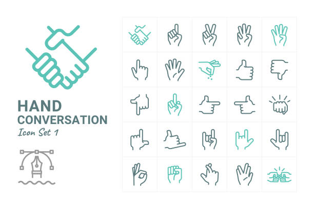 ilustrações de stock, clip art, desenhos animados e ícones de hand conversation - hand sign