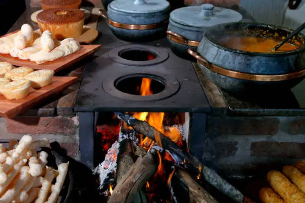 Photo of Wood stove in typical rural house in the interior of Brazil