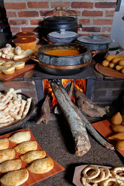 Photo of Wood stove in typical rural house in the interior of Brazil