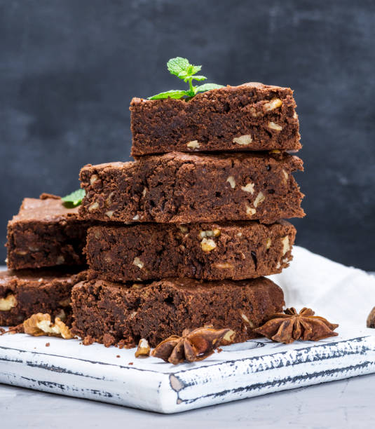 istock square pieces of chocolate brownie pie with walnuts 1031489400