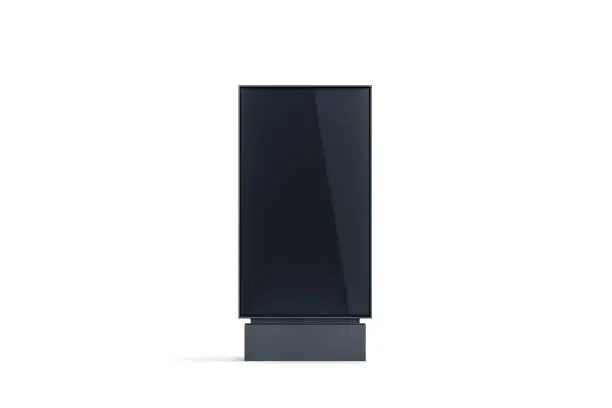 Photo of Blank black pylon display mock up, front view, isolated