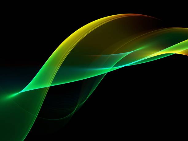 istock Colorful wave isolated on a black background 1031496758