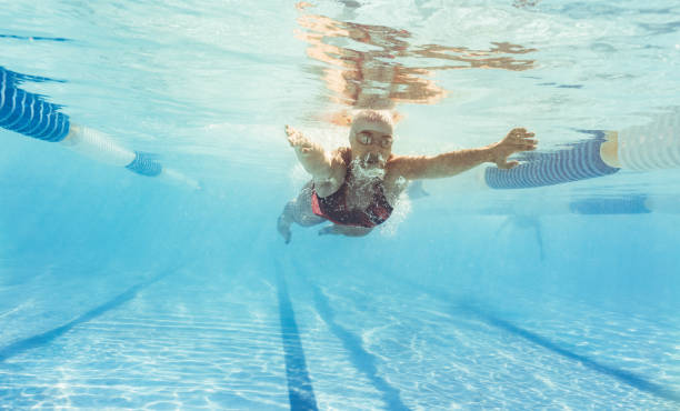 istock Female swimmer swimming butterfly stroke 1031499768