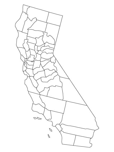 カリフォルニア州郡マップ - map usa election counties点のイラスト素材／クリップアート素材／マンガ素材／アイコン素材