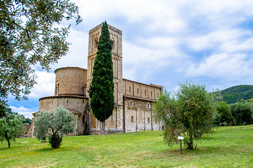 The Abbey of Sant'Antimo in Tuscany, italy