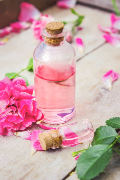istock Essential oil of rose on a light background. Selective focus. 1031507744