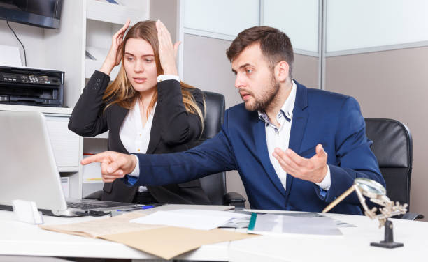 istock Worried salespeople working on laptop 1031512232