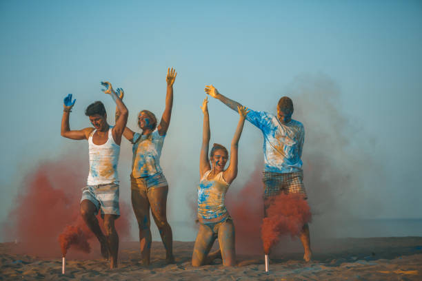 istock Smoke bombs at the beach party 1031516252