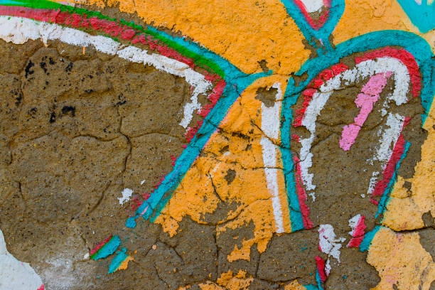 istock Old wall with peeling paint in Colombia. 1031519268