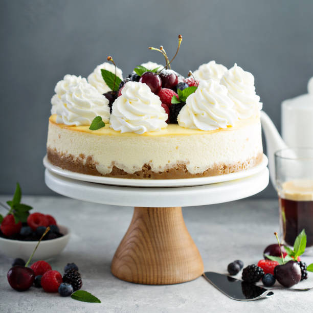 istock Classic New York cheesecake decorated with whipped cream 1031535234