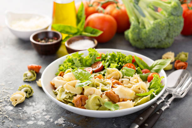 istock Rainbow tortellini with fresh salad 1031535486