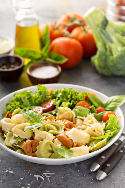 istock Rainbow tortellini with fresh salad 1031535506