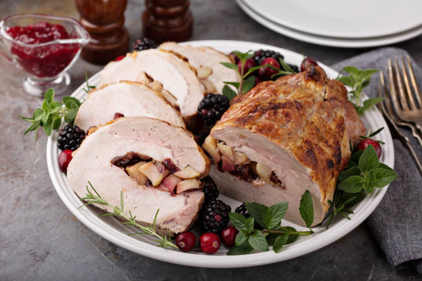 istock Roasted pork with apple filling 1031535848