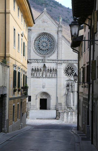 Cathedral of Gemona a small city in the Northern Italy facade of Cathedral of Gemona a small city in the Northern Italy gemona del friuli stock pictures, royalty-free photos & images
