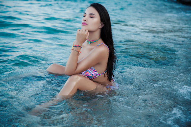 beautiful girl enjoy the beach