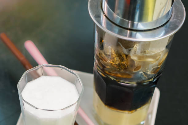istock Vietnamese Drip Coffee served with milk. 1031545594