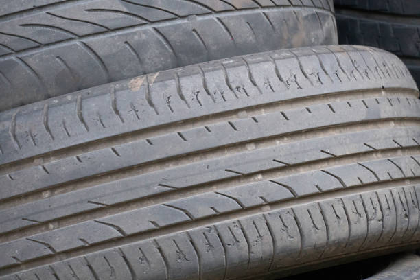 Stacks of car tyres