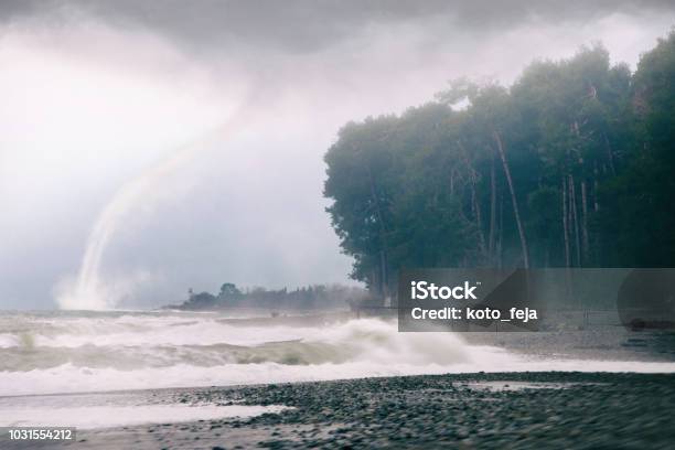 Tornado Seacoast View Stock Photo - Download Image Now - Hurricane - Storm, Hurricane Katrina, Tornado