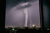 Tornado over city