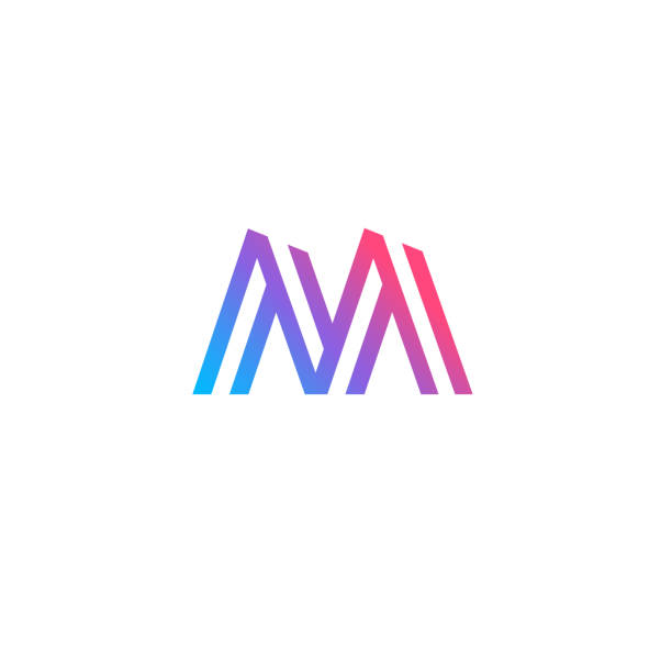 비즈니스에 대 한 벡터 디자인입니다. m 편지입니다. 미디어 등록 - letter m typescript sign design element stock illustrations