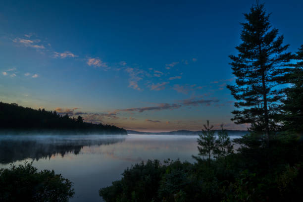 Waking up during our canoe-camping trip