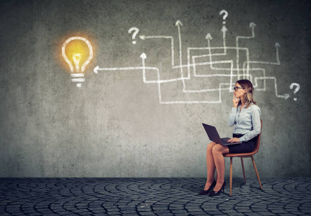 istock Businesswoman with laptop brainstorming on new project finding the answer to a problem 1031570446