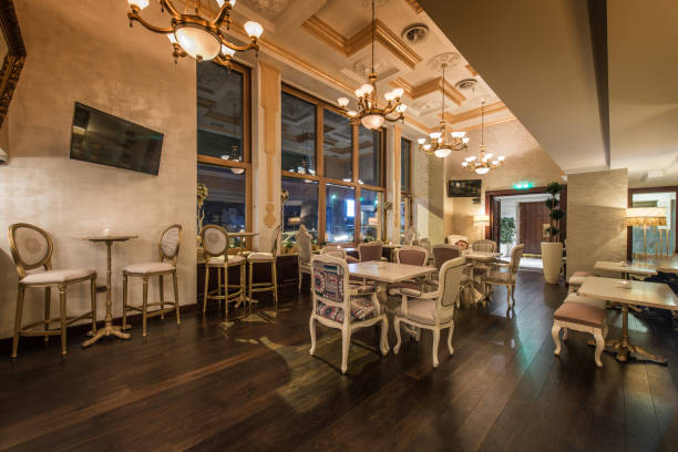 istock Interior of luxury restaurant in classic style 1031570976