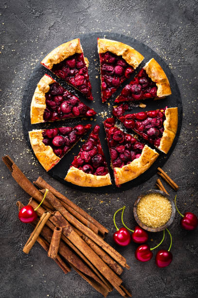 istock Fruit pie. Sweet pie, tart with fresh cherry. Delicious cake with cherry 1031576058