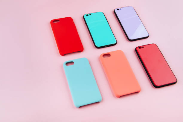 istock Set of colored silicone covers for smart phone 1031593012