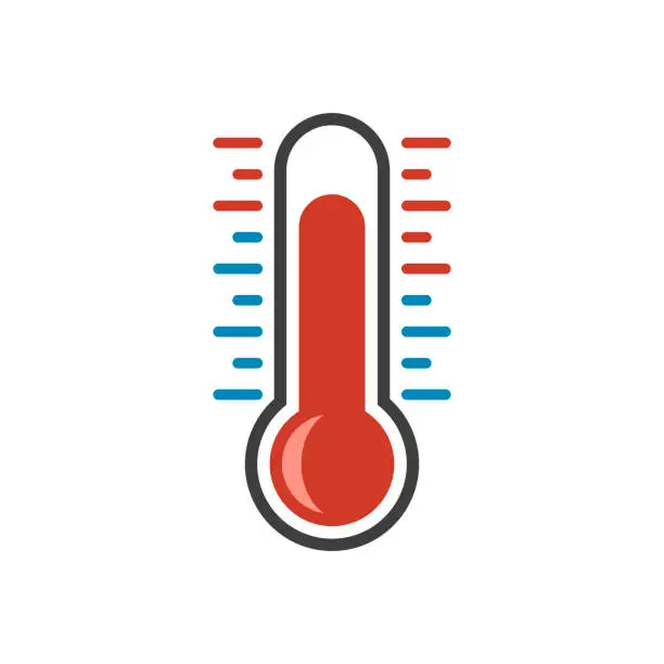 Vector illustration of Icon color grad. Cold and hot measuring scale. Vector illustration on white background.