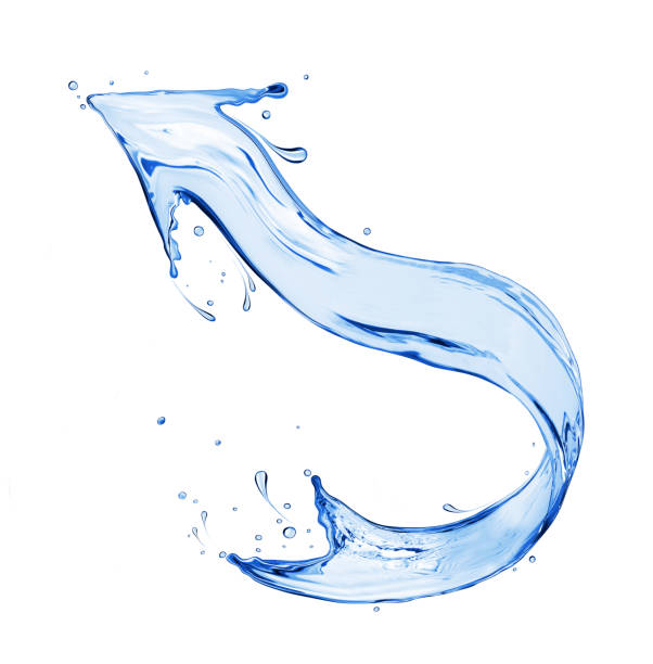 istock Stylized arrow made of water, conceptual image isolated on a white background 1031600306