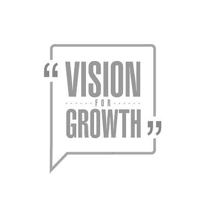 Vision for growth line quote message concept isolated over a white background