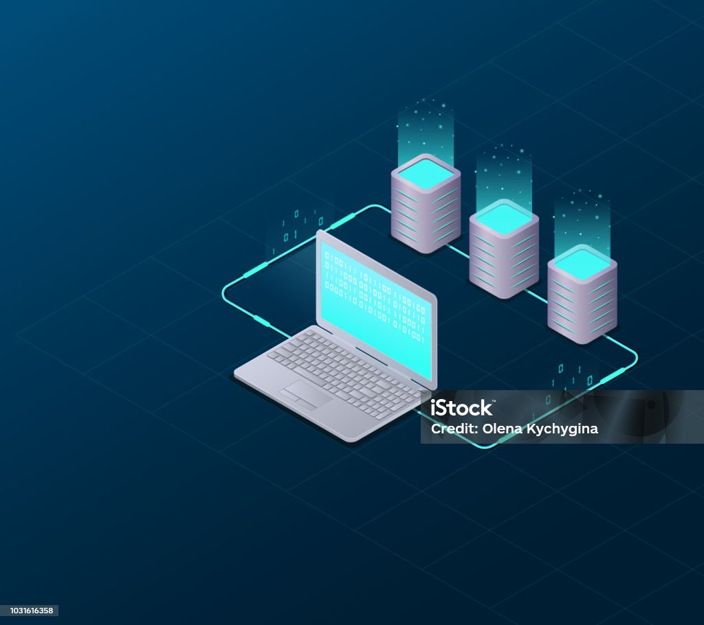 Concept Of Big Data Processing Web Hosting And Server Room Computer ...