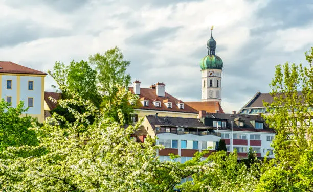 View on city of Dachau next to Munich in Bavaria, Germany