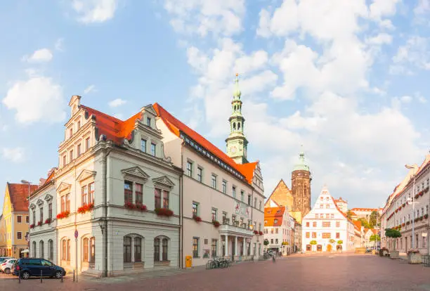 Sunset at old town of Pirna, Germany