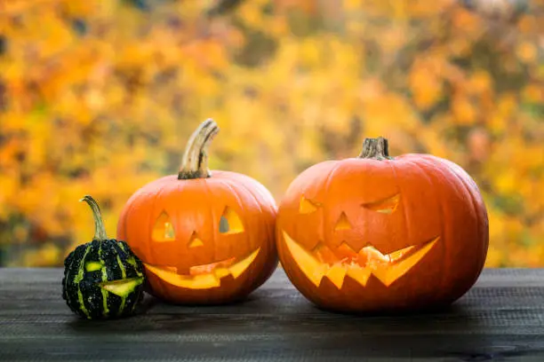 Photo of halloween jack-o-lantern pumpkins