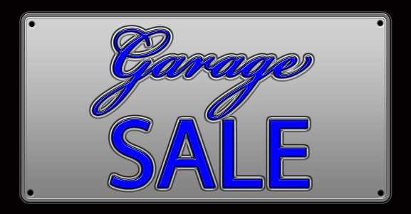Garage sale License Plate illustration