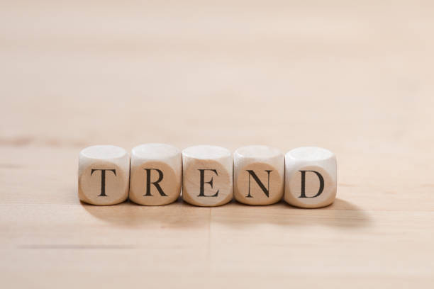 istock Trend word on wooden cubes. Trend concept 1031676108