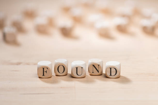 istock Found word on wooden cubes. Found concept 1031676266