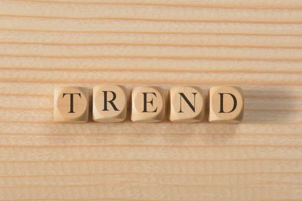 istock Trend word on wooden cubes. Trend concept 1031676480