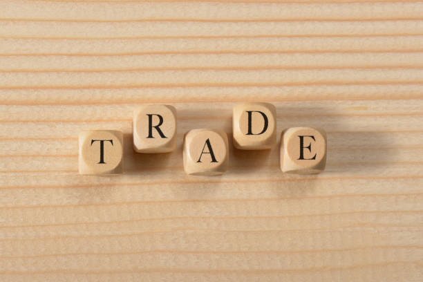istock Trade word on wooden cubes. Trade concept 1031676540