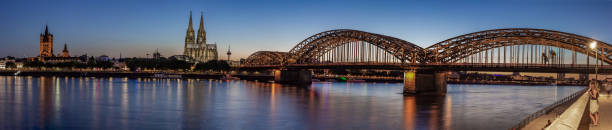 istock Panoramic View of Rhine River in Cologne at Sunset 1031686760