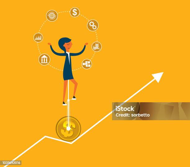 Infographic Juggle Businesswoman Stock Illustration - Download Image Now - Women, Juggling, Balance