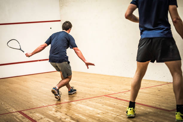 istock Two male squash players during a game 1031705692