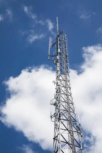 Cell phone towers reach to the sky