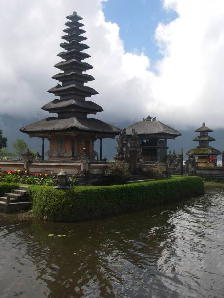 istock buddhist temple near a lake in Bali 1031712410