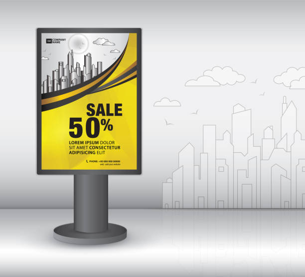 istock outdoor Lightbox template design, 3d Realistic construction for outdoor advertising on city background, vector template design 1031746772