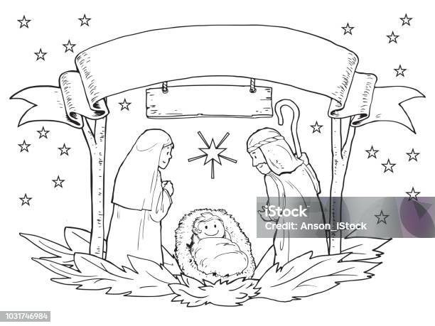 Christmas Nativity Stock Illustration - Download Image Now - Christmas, Family, Religion